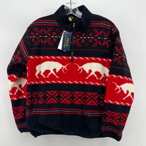 NWT Polo Ralph Lauren Fleece Half Quarter Zip Sweater Girl 16 XL Women's Medium